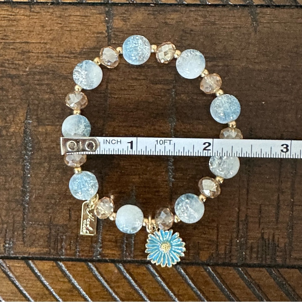 1pc Women Bracelet with Blue Flower Tassel Decor - Picture 2 of 3